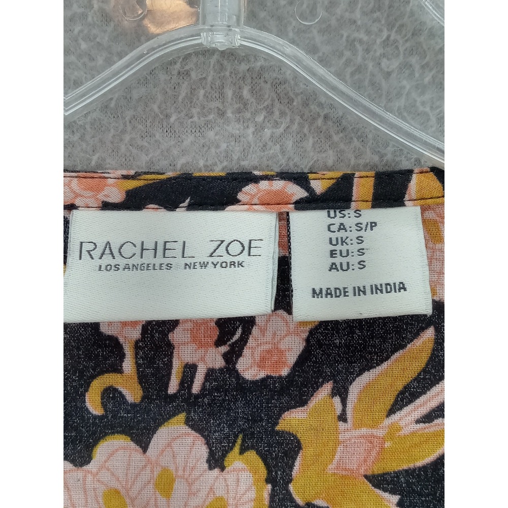 Rachel Zoe Floral Embroidered V-Neck Peasant Long Sleeve Blouse Small Vacation - Picture 3 of 12